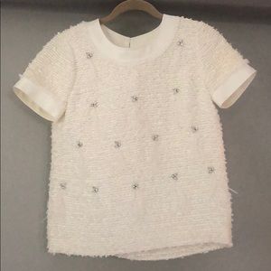 J. Crew Collection boucle silk top
